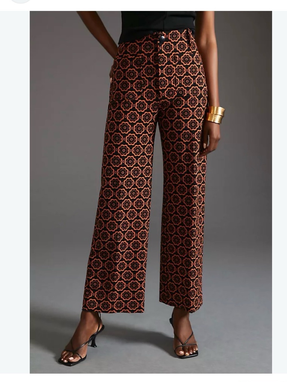 Anthropologie / Maeve The Collete Wide Leg High Waisted Pants in Retro Print